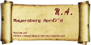 Mayersberg Apród névjegykártya